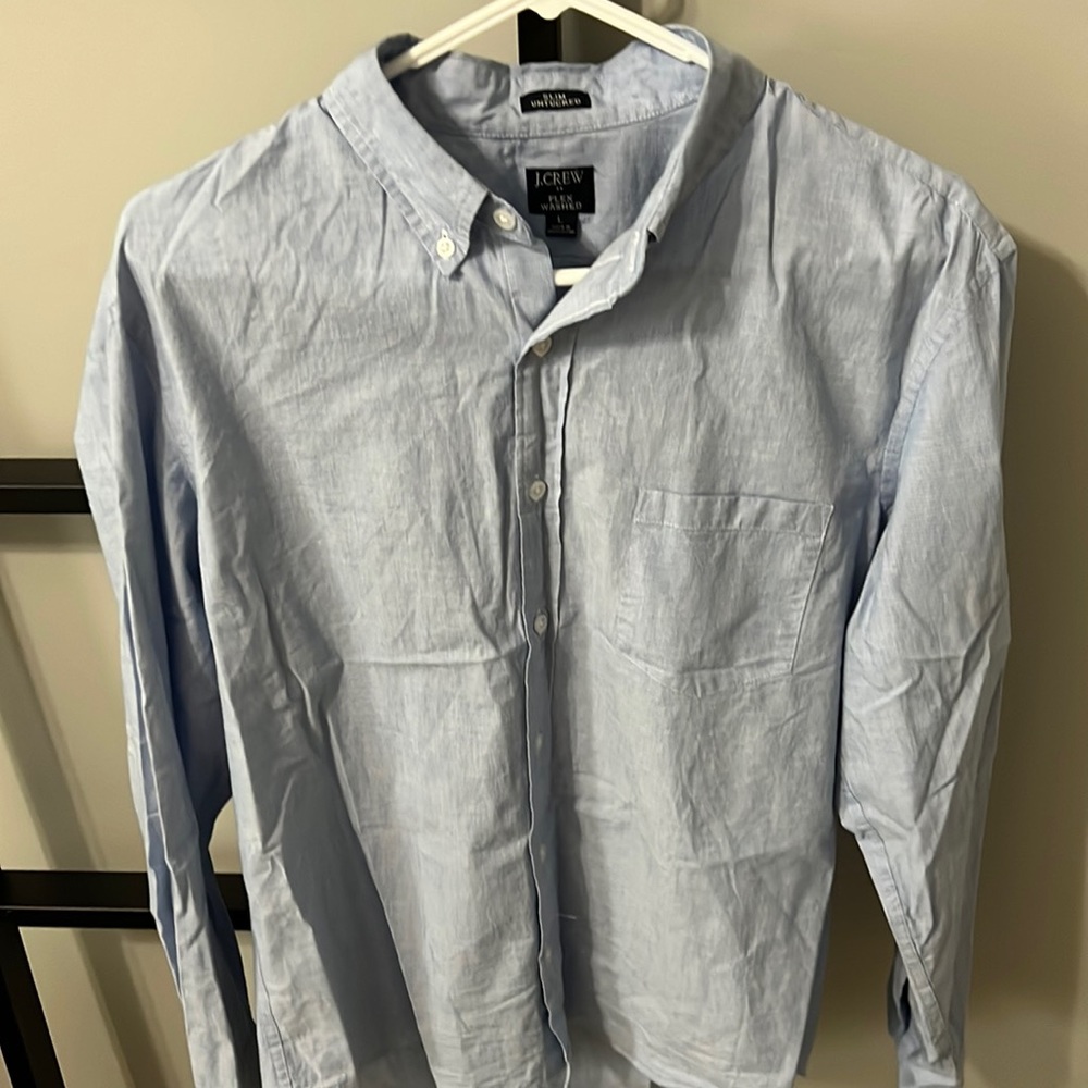 J.Crew Flex Washed Slim Untucked Button Downn